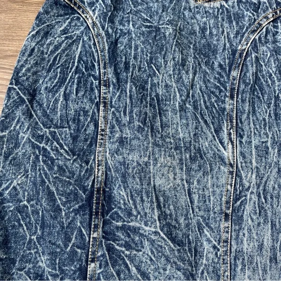 Vintage 80’s Chemin De Fer Acid Wash Midi Denim Pencil Skirt - Picture 2 of 7